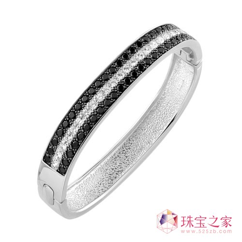黑白晶鉆純銀鍍銠手鐲RMB7,000