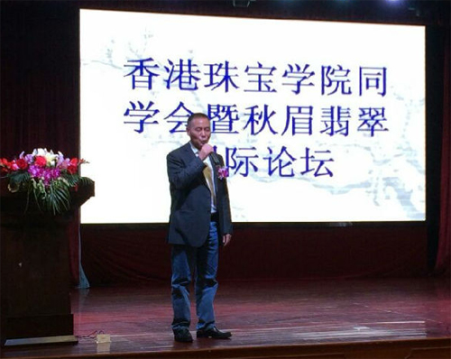 深圳市黃金珠寶首飾行業協會會長楊紹武上臺致詞